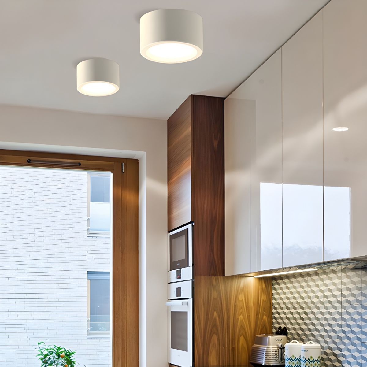 Compacte opbouw plafondlamp rond ijzer LED 7-21W dimbaar wit zwart modern interieur woonkamer slaapkamer | Sulvida