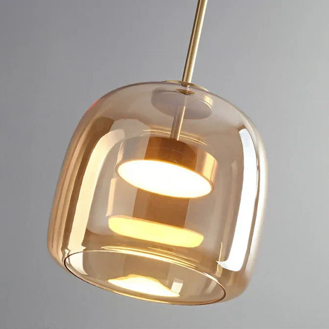 Glazen Hanglamp Rookglas Amber LED Eetkamer Woonkamer Sfeerlicht Modern Design Plafondlamp Verlichting | Sulvida