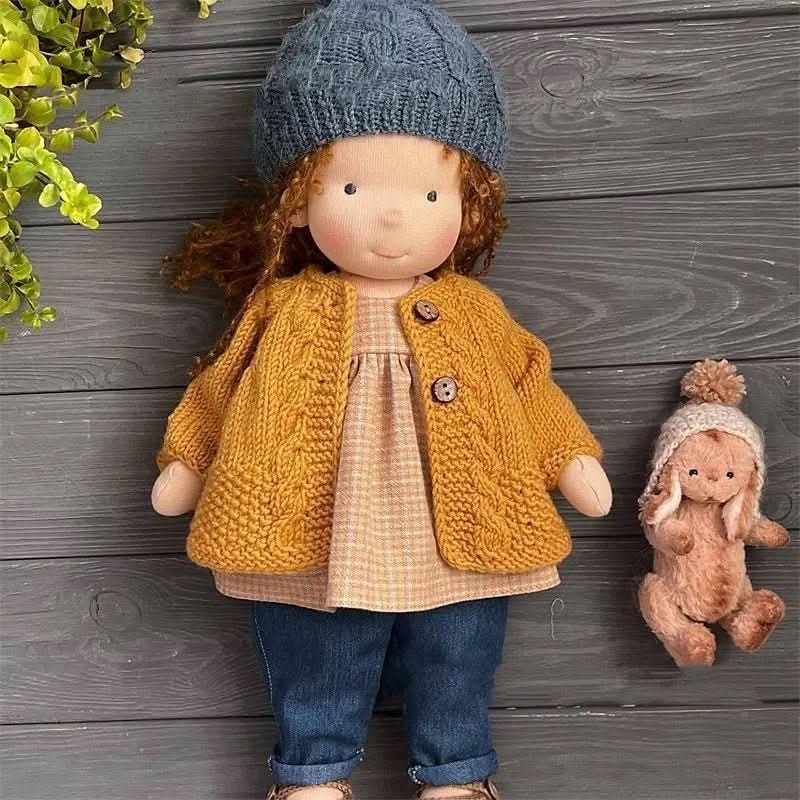 Handgemaakte knuffelpop 30 cm katoenen pop speelgoed meisjes fantasiespel kledingset vanaf 3 jaar zacht pluche | Sulvida