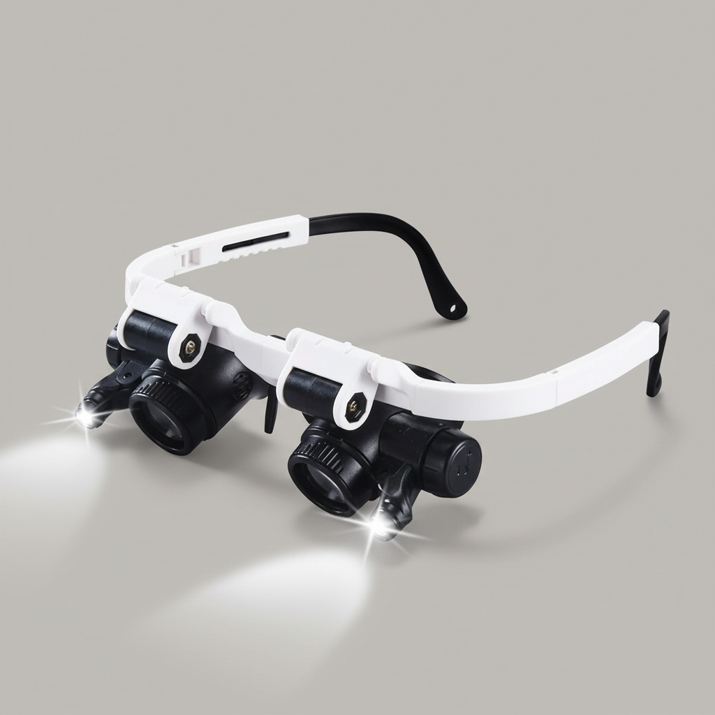 Vergrößerungsbrille mit LED-Beleuchtung, 8-fach, 15-fach, 23-fach, ergonomische Lupenbrille für Heimwerker- und Präzisionsarbeiten | Sulvida