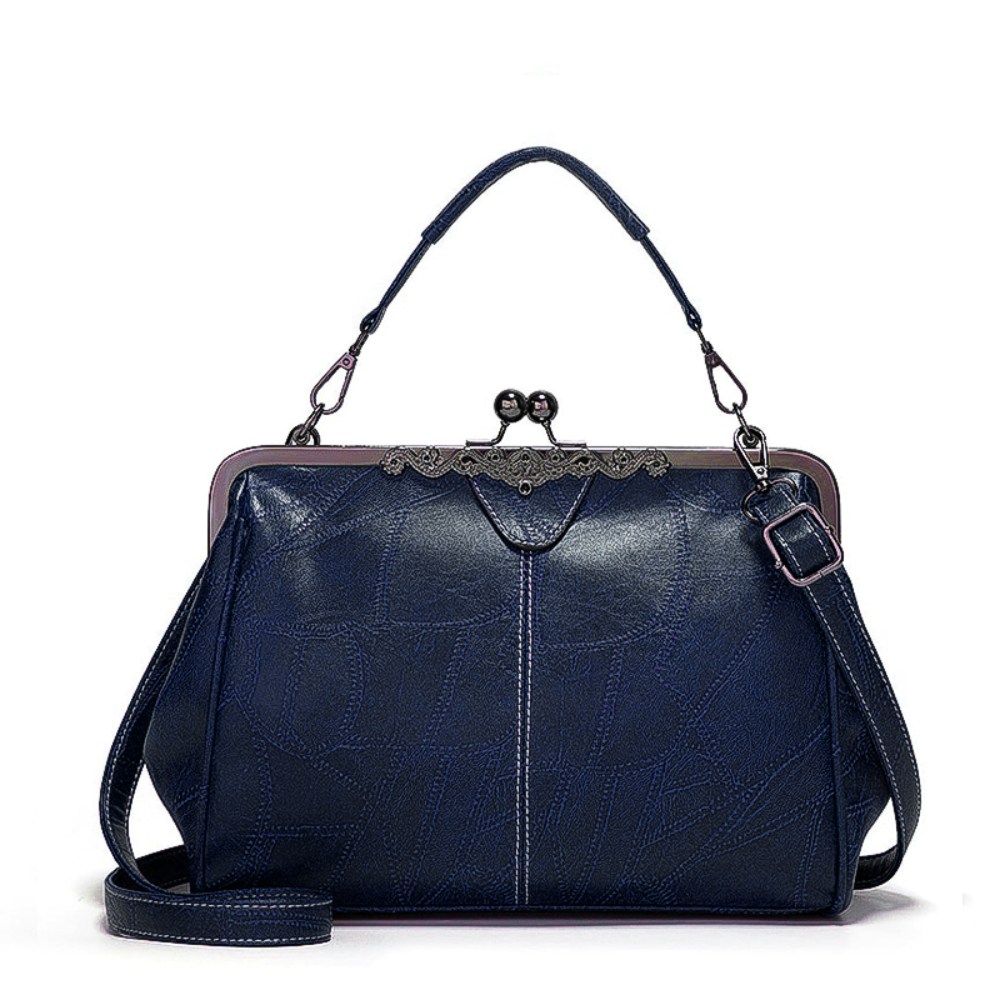 Vintage Handtas met Kliksluiting Retro Schoudertas Elegante Damestas Handgemaakt Stijlvol Accessoire | Sulvida