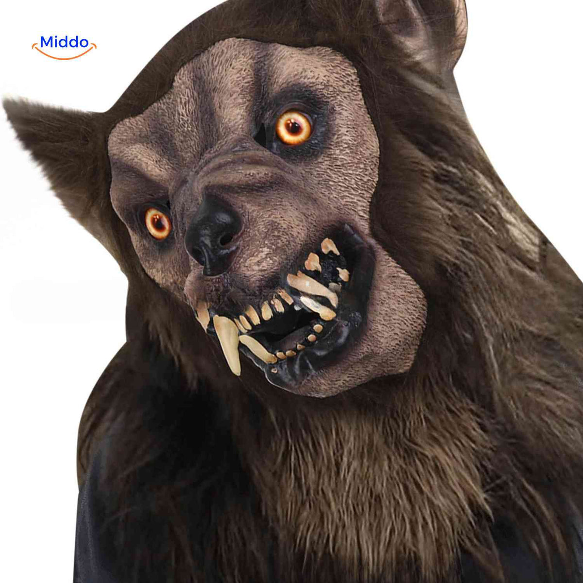 Wolfskop Halloween Masker Met Lichtgevende Ogen Latex Realistisch Horror Kostuum Feest Cosplay Accessoire | Sulvida