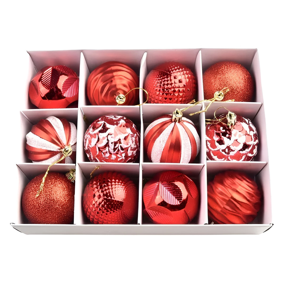 Luxe Kerstballen Set 24 Stuks Glanzend Groen Zilver Rood Roze Champagne Onbreekbare Kerstboomdecoratie | Sulvida