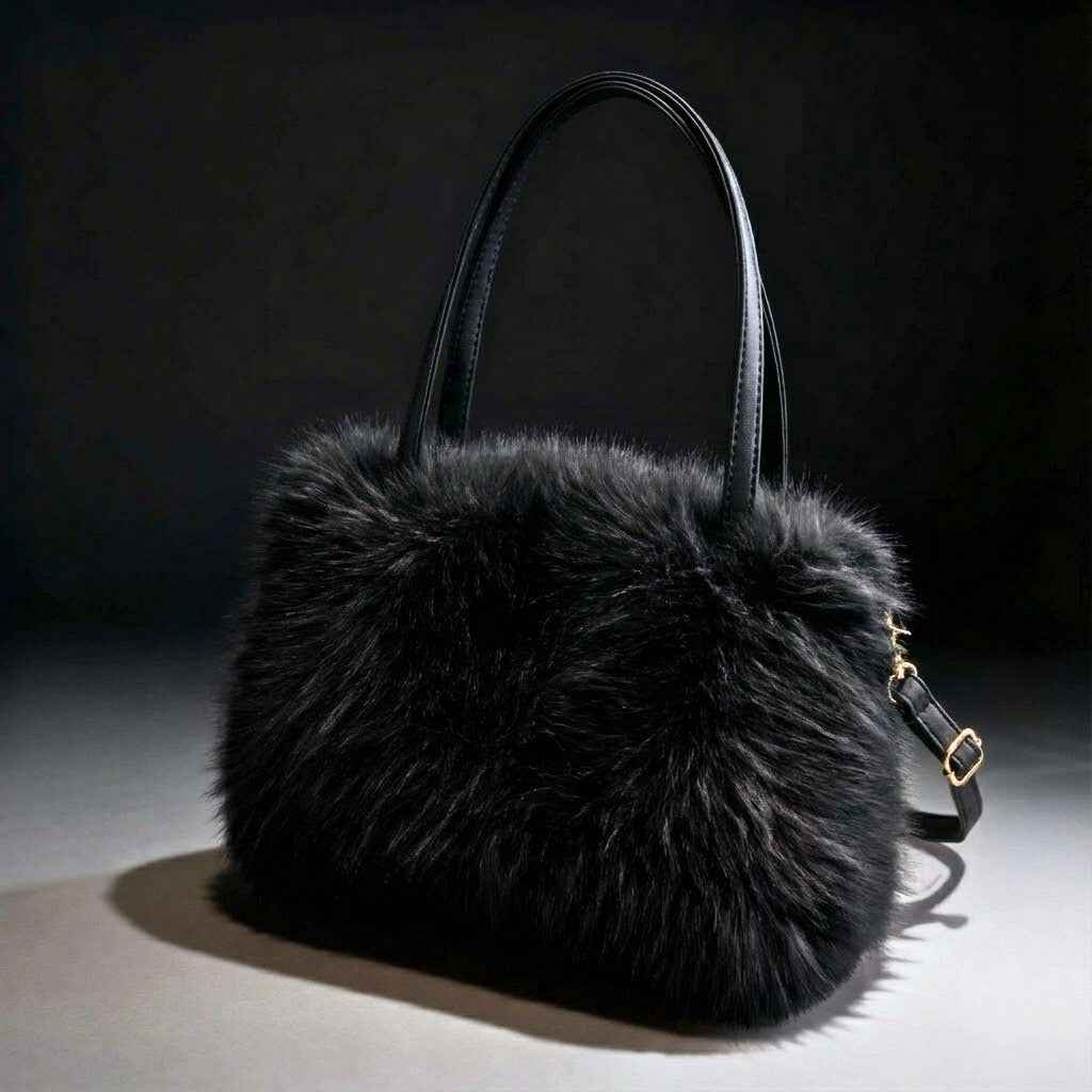 Schoudertas met Zachte Imitatiebont voor Dagelijks Gebruik Dames Winteraccessoire Trendy Handtas Mode | Sulvida