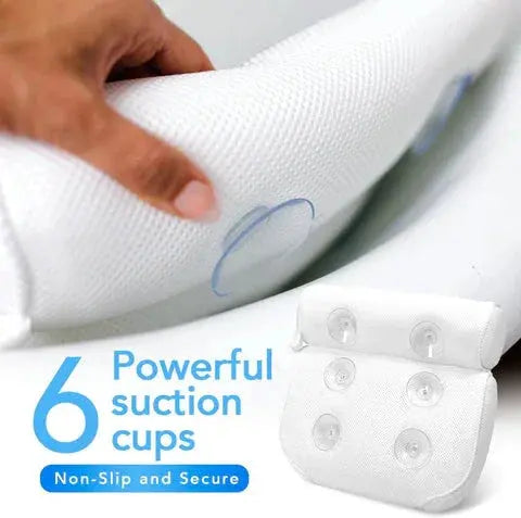 Badkussen met Zuignappen voor Bad en Bubbelbad Comfortabele Neksteun Antislip Badaccessoire Relaxatie Wellness | Sulvida
