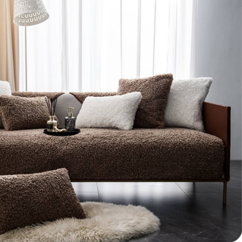 Antislip Bankhoes Teddy Fleece Pluche Beschermhoes Bank Woonkamer Huisdieren Wasbaar Comfortabel Zacht | Sulvida