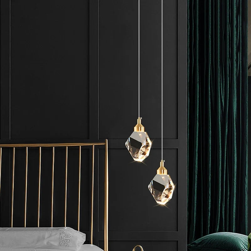 Kristallen Hanglamp met Geslepen Facetten voor Eetkamer Slaapkamer Woonkamer Modern Luxe Interieur Sfeerverlichting | Sulvida