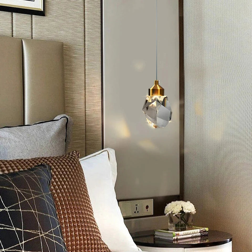 Kristallen Hanglamp met Geslepen Facetten voor Eetkamer Slaapkamer Woonkamer Modern Luxe Interieur Sfeerverlichting | Sulvida