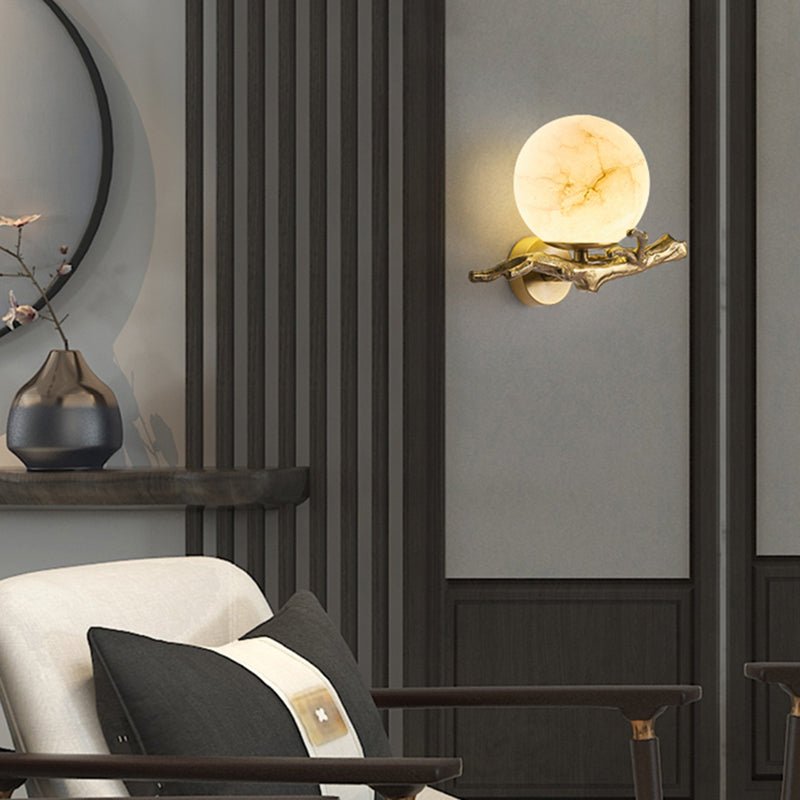 Wandlamp Marmer Koper LED 30 cm Scandinavisch Design Sfeerlamp Woonkamer Interieur Moderne Wandverlichting | Sulvida