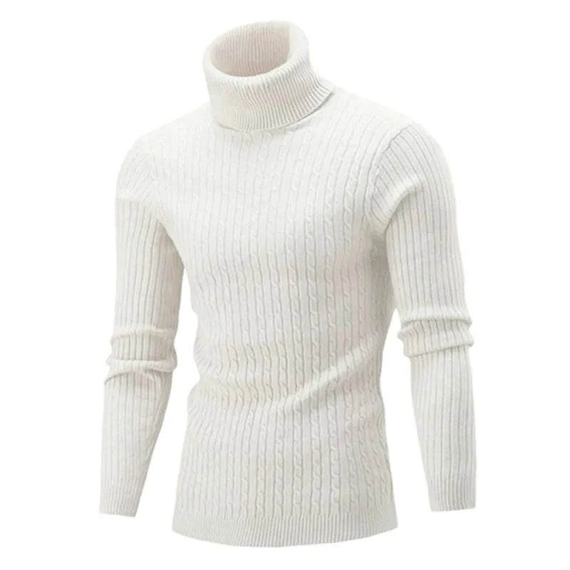 Heren Coltrui met Kabelpatroon Warm Gebreide Trui Moderne Pasvorm Comfortabel Winter Knitwear Tijdloos | Sulvida