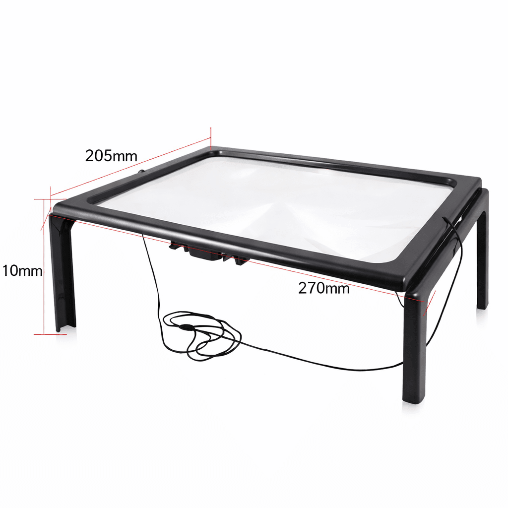 Loupe de table pliable avec éclairage pour lire les mains libres, grossissement 3x, éclairage LED, loisirs créatifs et documents | Sulvida