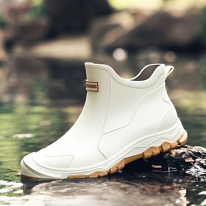Waterdichte PVC Laarzen Antislip Outdoor Herfst Winter Werkschoeisel Regenlaarzen Dames Heren Zwart Beige | Sulvida