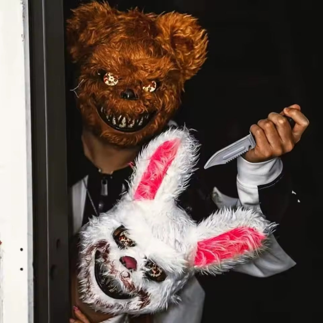 LED Gezichtsmasker Halloween Konijn Beer Lichtgevend Volledig Gezicht Griezelig Kostuum Party Accessoire | Sulvida