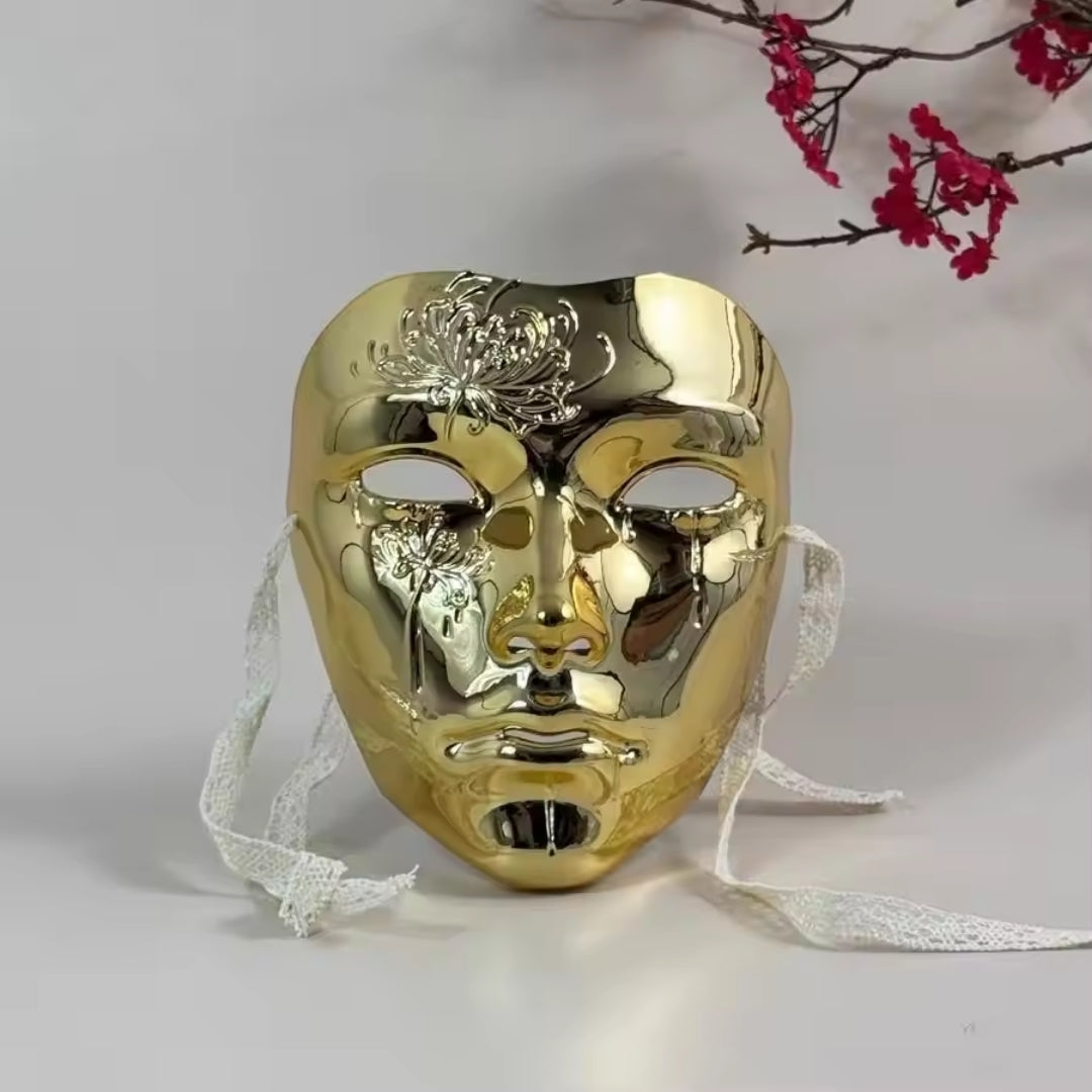 Volledige Gezichtsmasker Traditioneel Chinees Cosplay Horror Carnaval Themafeest Kostuum Zilver Zwart Beige | Sulvida