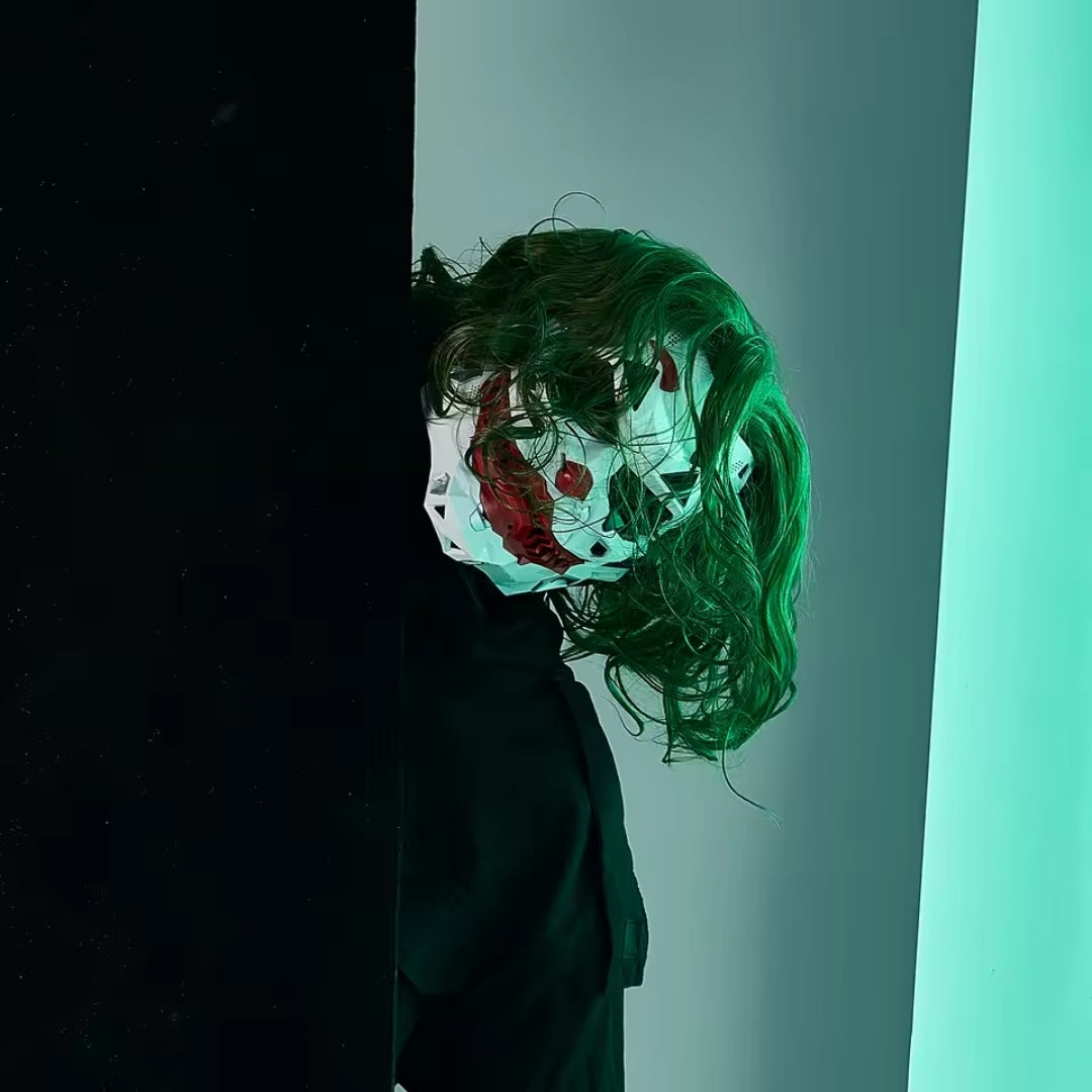 Cyberpunk Clown Masker Volledig Gezicht Cosplay Horror Themafeest Verkleedmasker Halloween Joker Party | Sulvida