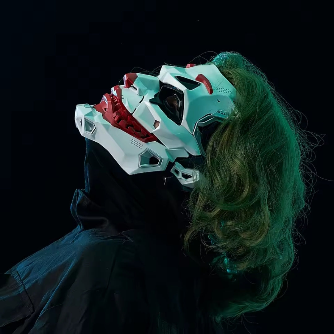 Cyberpunk Clown Masker Volledig Gezicht Cosplay Horror Themafeest Verkleedmasker Halloween Joker Party | Sulvida