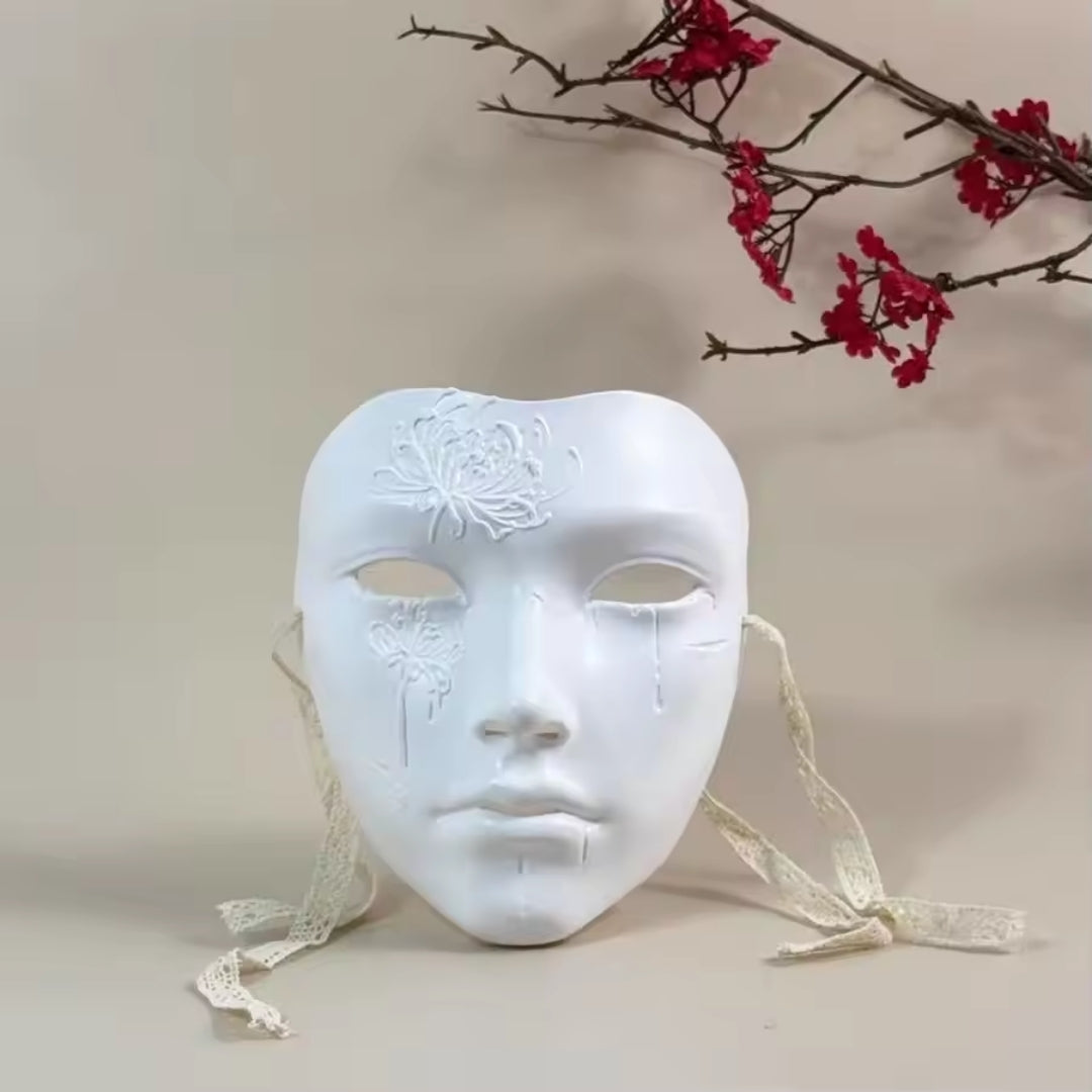 Volledige Gezichtsmasker Traditioneel Chinees Cosplay Horror Carnaval Themafeest Kostuum Zilver Zwart Beige | Sulvida