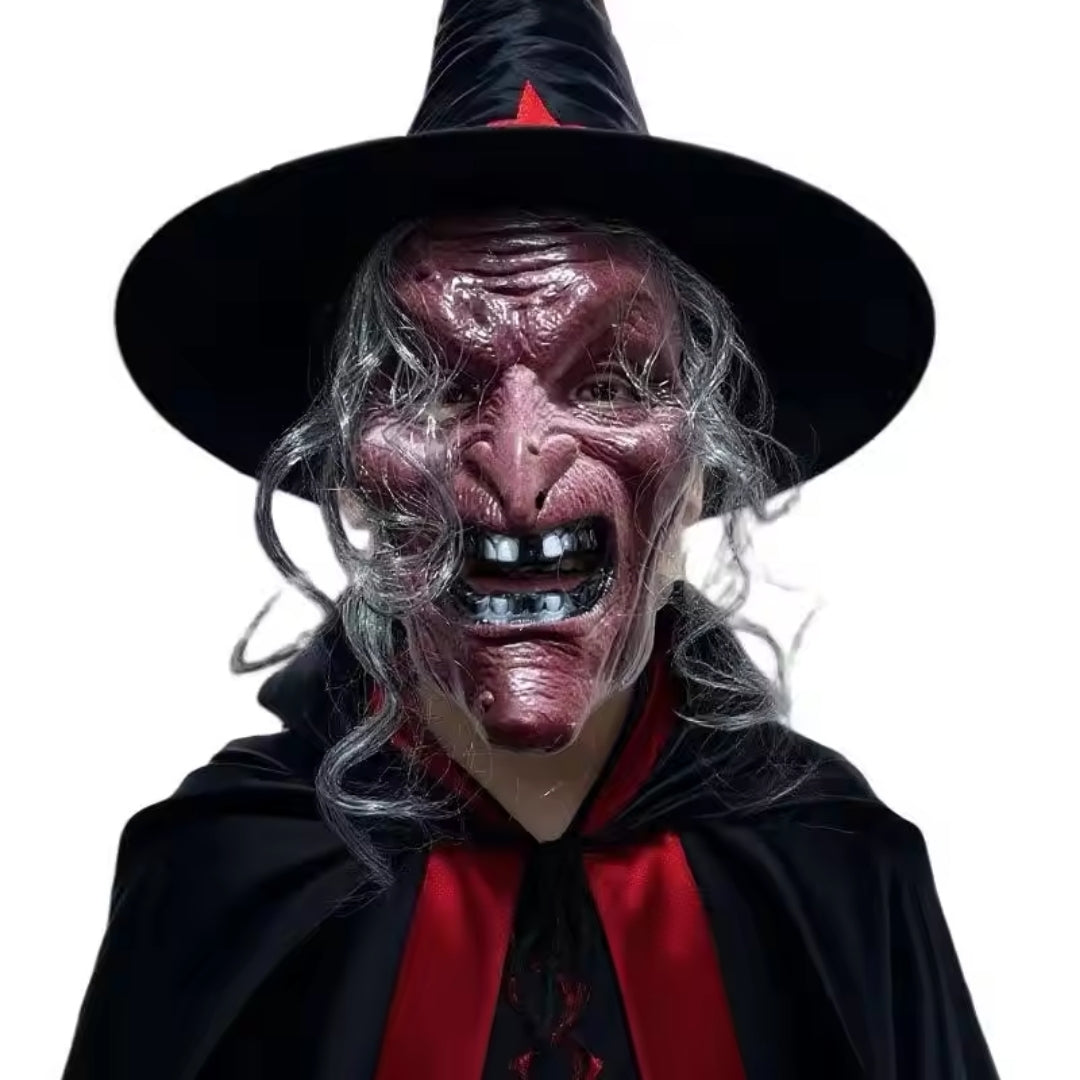 Heksenmasker Halloween Volwassenen Mystiek PVC Horror Gezichtsmasker Verkleedparty Cosplay Tovenares | Sulvida