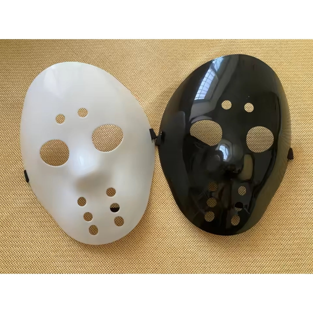 Hockeymasker Horrorstijl Kunststof Wit Zwart Glow Halloween Cosplay Feestmomenten Verkleedaccessoire | Sulvida