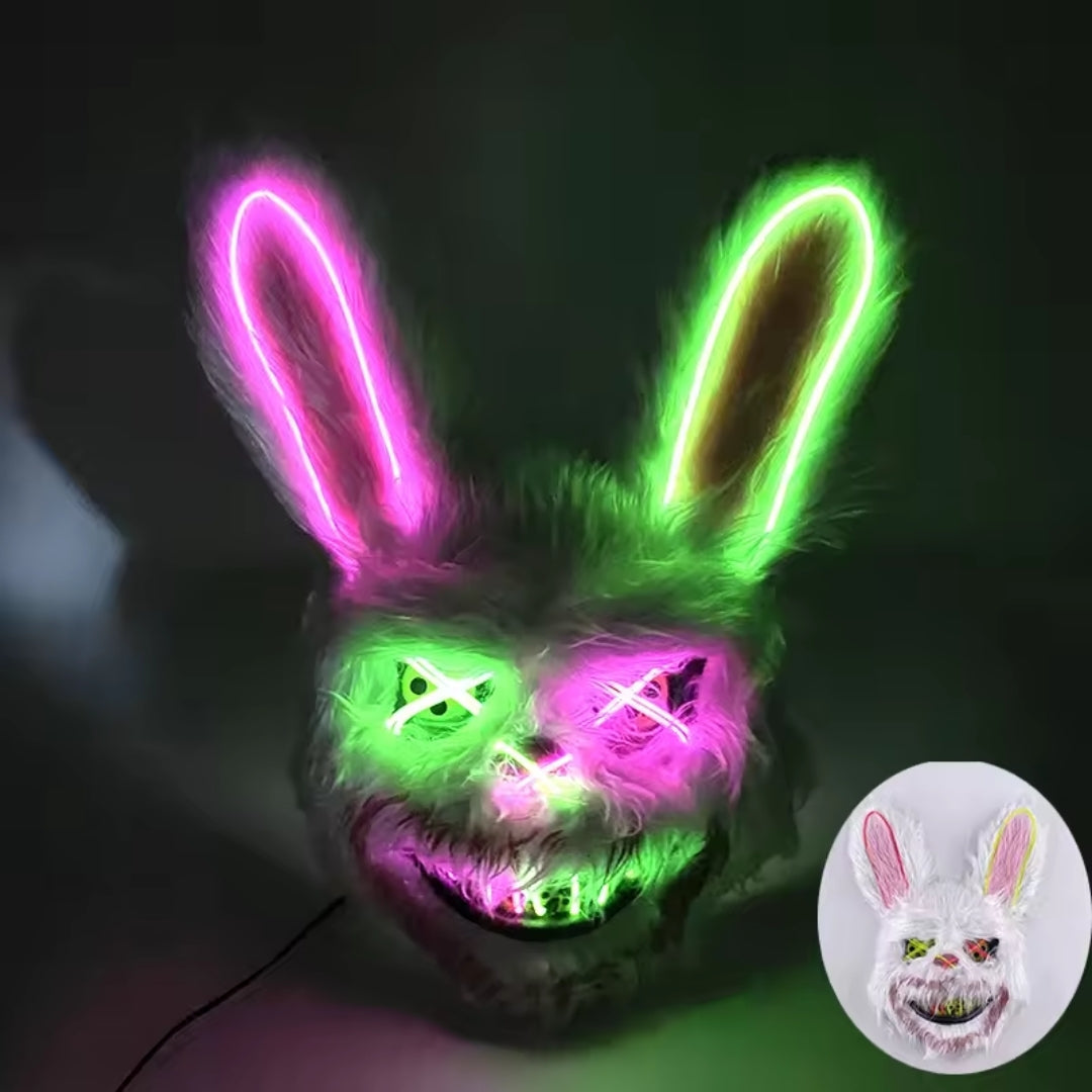 LED Gezichtsmasker Halloween Konijn Beer Lichtgevend Volledig Gezicht Griezelig Kostuum Party Accessoire | Sulvida