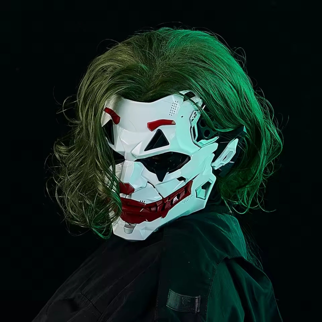 Cyberpunk Clown Masker Volledig Gezicht Cosplay Horror Themafeest Verkleedmasker Halloween Joker Party | Sulvida