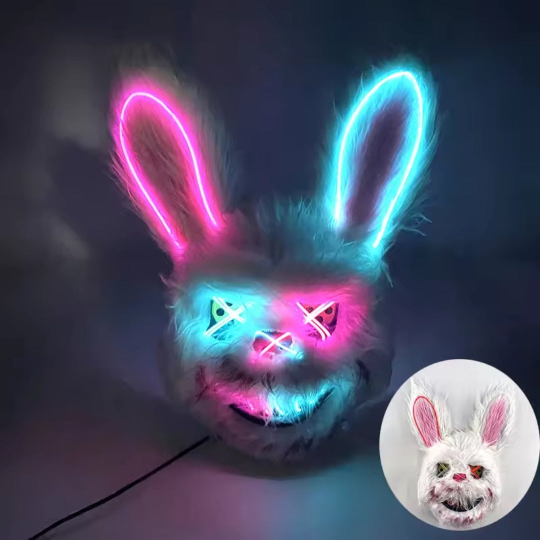 LED Gezichtsmasker Halloween Konijn Beer Lichtgevend Volledig Gezicht Griezelig Kostuum Party Accessoire | Sulvida