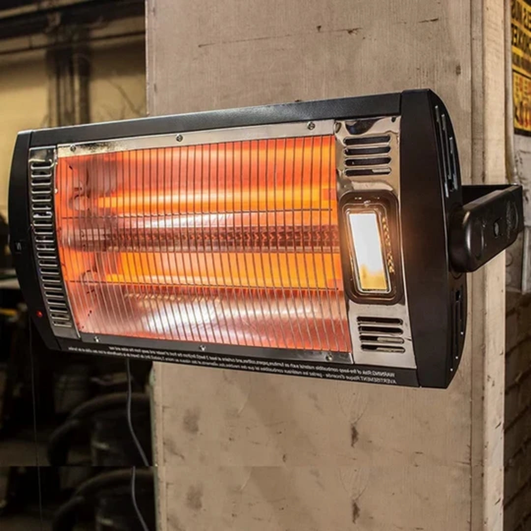 Infrarood Wandverwarmer Buiten en Binnen 1500W Terrasverwarmer Zwart Elektrisch Verstelbaar Wandmontage | Sulvida