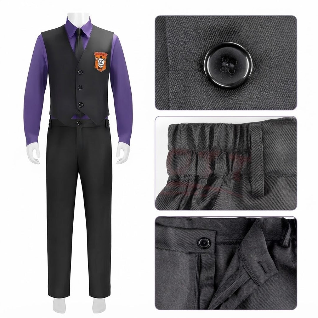 Cosplay-outfit Gamepersonage Paars Kostuum Dames 6-delig Set met Stropdas Hoed Overhemd Halloween Verkleedkleding | Sulvida