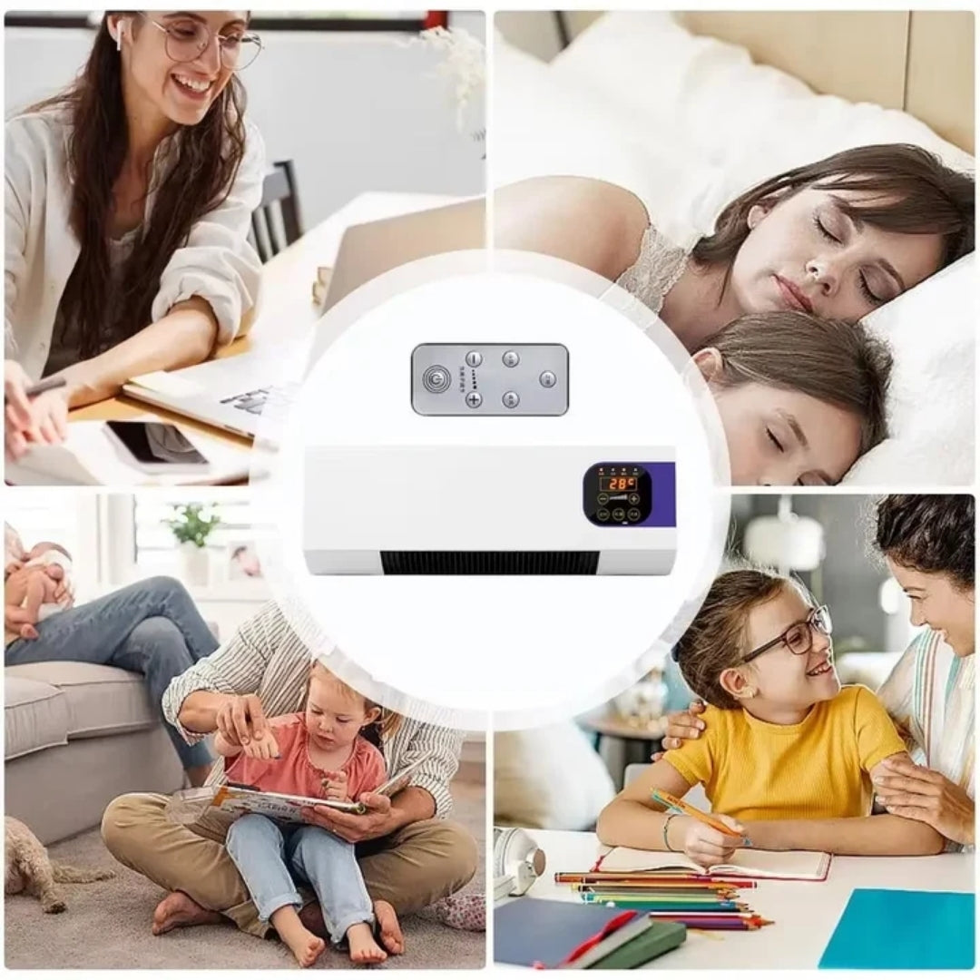 Wandventilator met Keramische Verwarming 2000W Afstandsbediening Timer Klimaatbeheersing voor Woonkamer | Sulvida