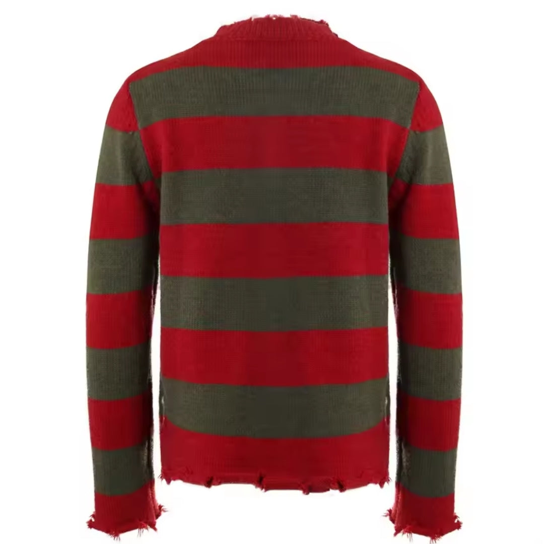Gestreepte Horrorkostuum Trui met Hoed Volwassenen Halloween Carnaval Feestkleding Uniseks Verkleedoutfit | Sulvida
