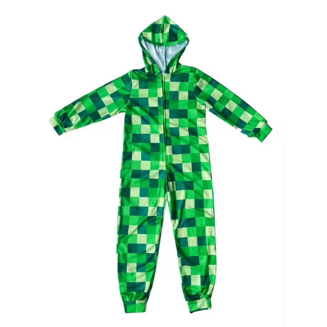 Pixeljumpsuit voor Kinderen Uniseks Gamethema Verkleedpak Carnaval Halloween Cosplayoutfit Feestkostuum | Sulvida