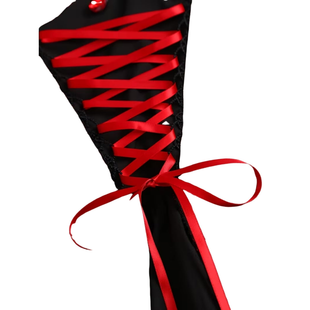 Gothic Vampierjurk Korte Cosplay Outfit met Rozenmotief voor Themafeest Halloween Verkleedkleding Kostuum | Sulvida