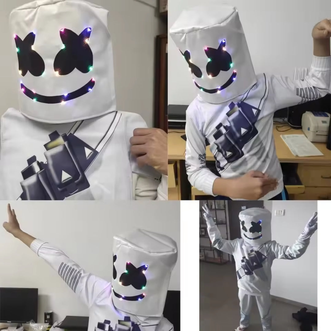 Verlicht LED Kostuum voor Kinderen met Masker Hoodie Broek Handschoenen Polyester Game Carnaval Feest | Sulvida