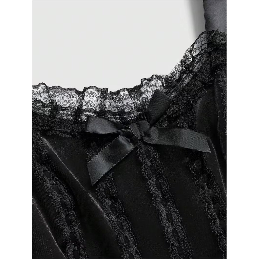 Feestjurk met Korset Kant Gelaagd Victoriaans Dames Zwart Gothic Stijl Fotoshoot Vintage Korsettaille | Sulvida