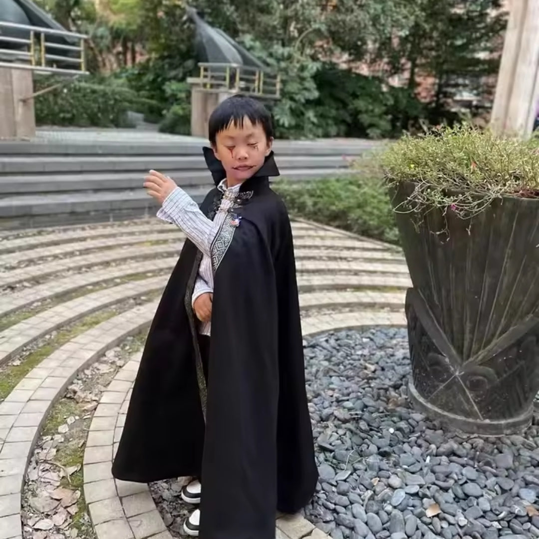 Gothic Cape met Sieraad Kraagketting Vampier Verkleedkleding Halloween Carnaval Cosplay Feest Kostuum | Sulvida