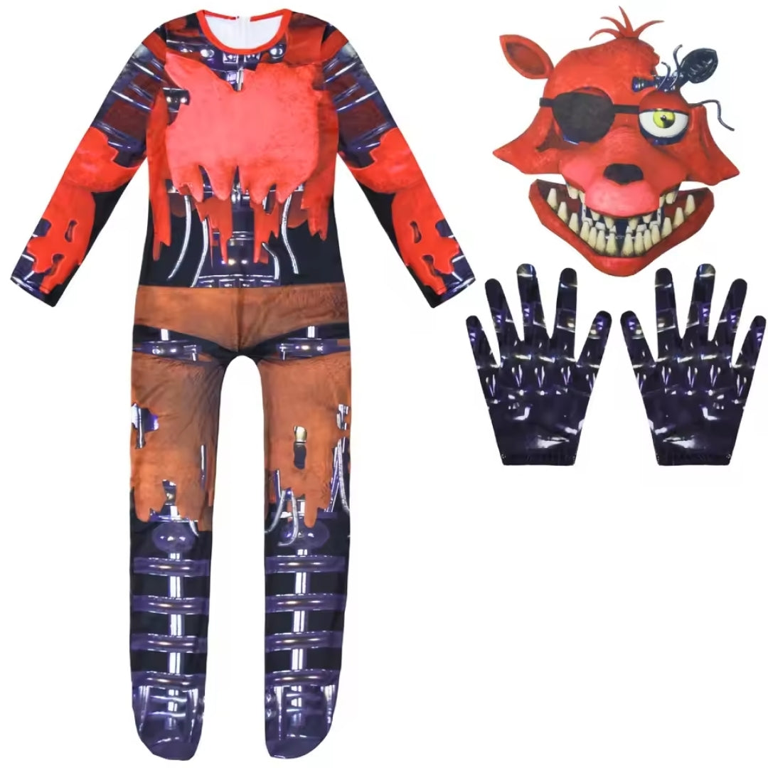 Horrorverhaal Verkleedoutfit Kind met Masker Jumpsuit Handschoenen Feest Halloween Cosplay Gameliefhebber | Sulvida