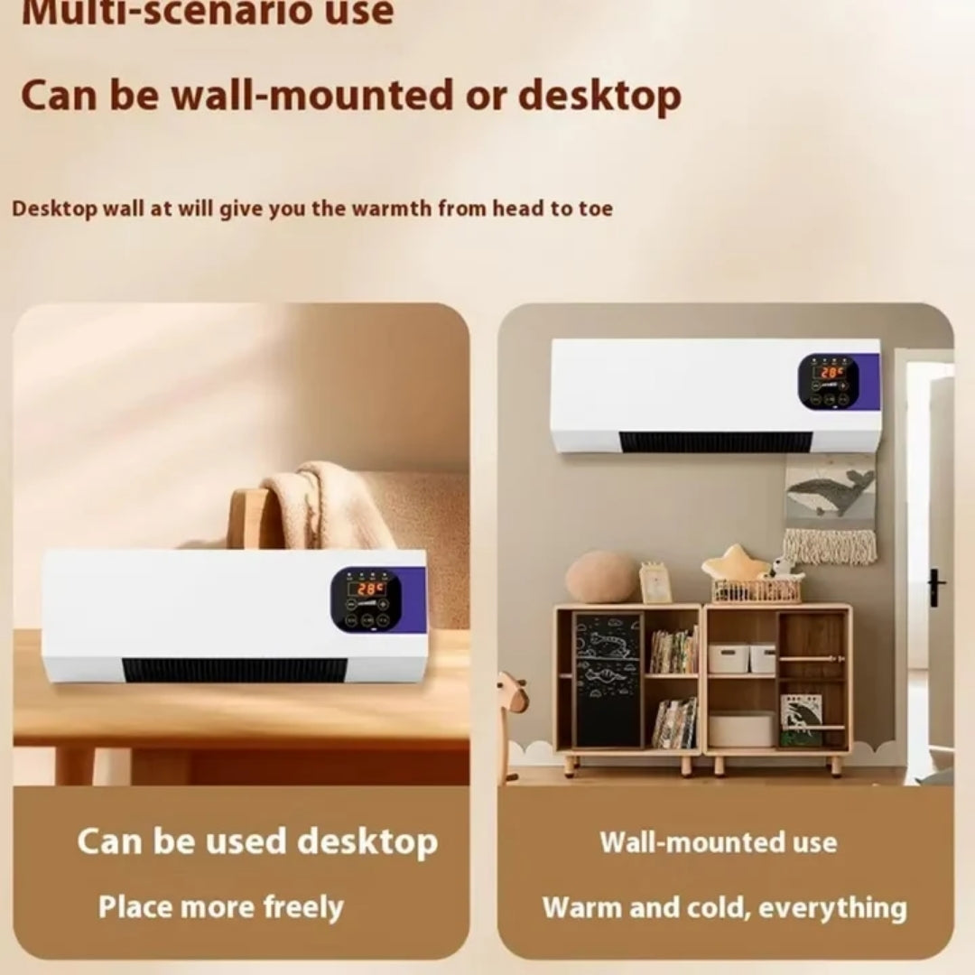 Wandventilator met Keramische Verwarming 2000W Afstandsbediening Timer Klimaatbeheersing voor Woonkamer | Sulvida