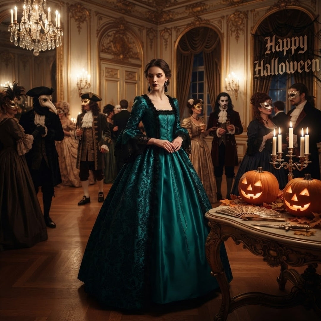 Historische Hoffeestjurk Kant Lang Wijde Mouwen Gothic Verkleedoutfit Cosplay Themafeest Renaissance Zwart | Sulvida