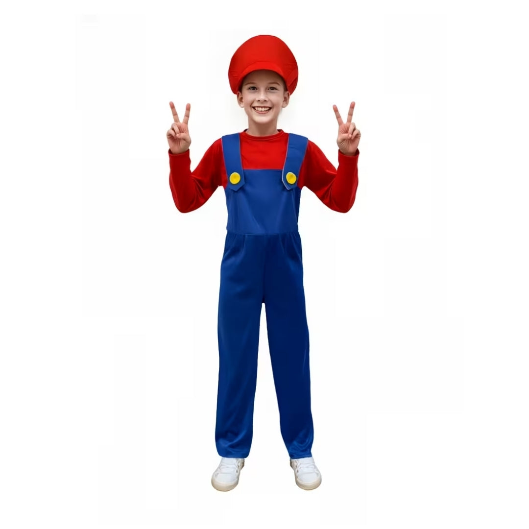 Loodgieter Verkleedkostuum Kinderen Tweedelig Set met Pet en Jumpsuit voor Carnaval Feest Halloween Cosplay | Sulvida