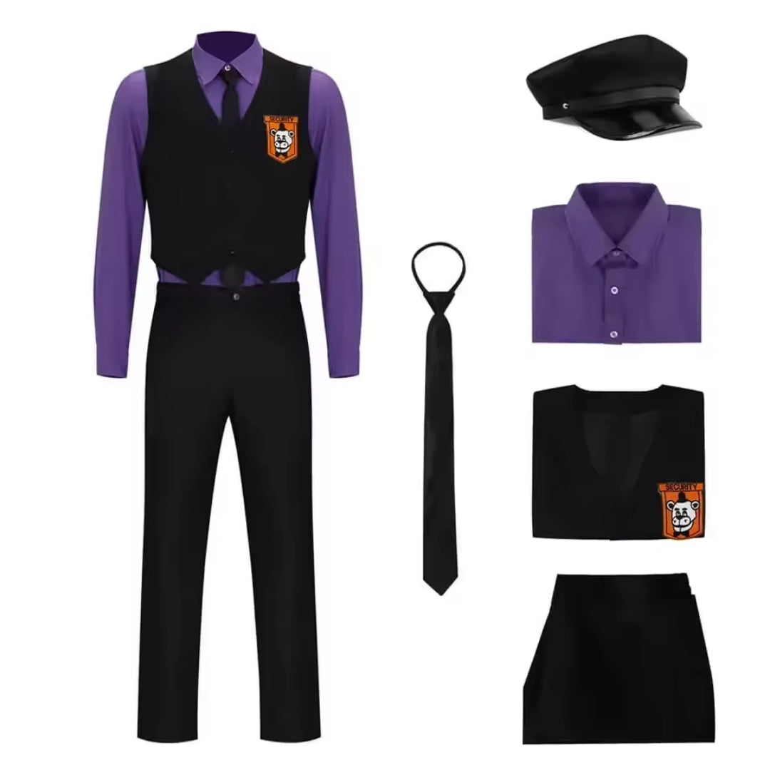 Cosplay-outfit Gamepersonage Paars Kostuum Dames 6-delig Set met Stropdas Hoed Overhemd Halloween Verkleedkleding | Sulvida