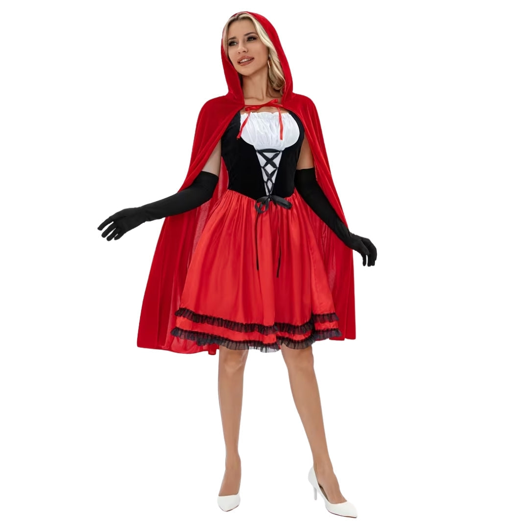 Sprookjeskostuum Driedelig Set met Cape en Handschoenen voor Dames Verkleedfeest Halloween Carnaval Prinsessen | Sulvida