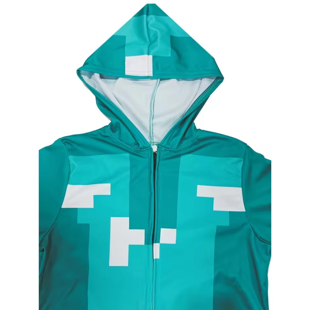 Pixeljumpsuit voor Kinderen Uniseks Gamethema Verkleedpak Carnaval Halloween Cosplayoutfit Feestkostuum | Sulvida