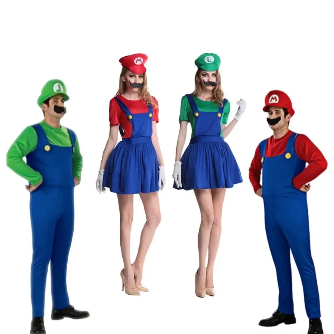 Loodgieter Verkleedkostuum voor Volwassenen – Compleet met Pet en Snor – Halloween Carnaval Feestkleding | Sulvida
