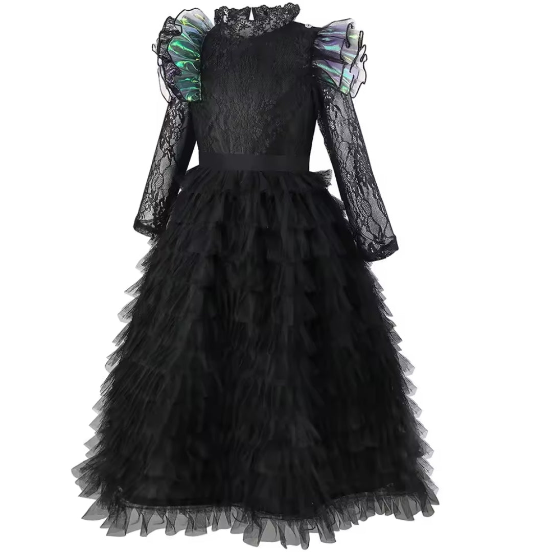 Heksenjurk met Hoed voor Kinderen Fantasie Verkleedkleding Feestoutfit Halloween Carnaval Cosplay Kostuum | Sulvida