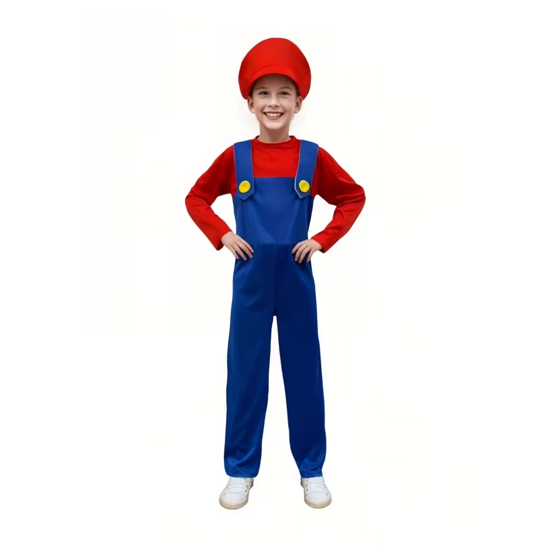 Loodgieter Verkleedkostuum Kinderen Tweedelig Set met Pet en Jumpsuit voor Carnaval Feest Halloween Cosplay | Sulvida