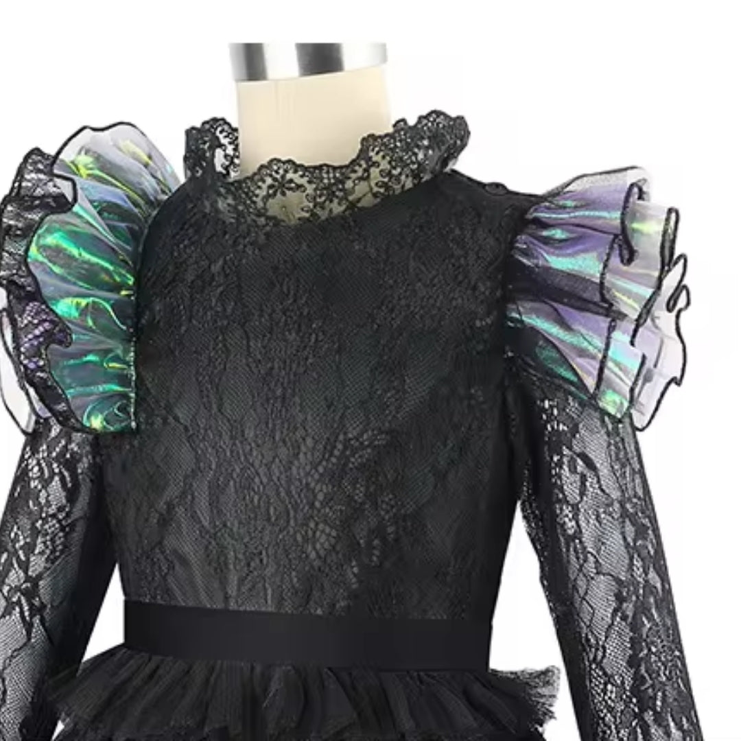 Heksenjurk met Hoed voor Kinderen Fantasie Verkleedkleding Feestoutfit Halloween Carnaval Cosplay Kostuum | Sulvida
