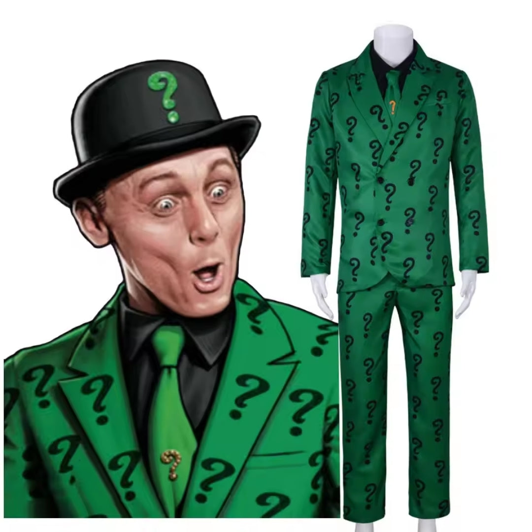 Schurk Cosplay Set Heren Compleet Groen Kostuum Verkleedoutfit 4-delig met Hoed Halloween Carnaval Feest | Sulvida