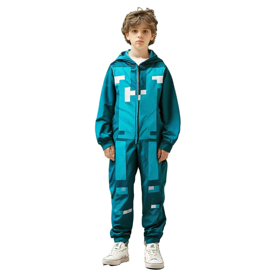 Pixeljumpsuit voor Kinderen Uniseks Gamethema Verkleedpak Carnaval Halloween Cosplayoutfit Feestkostuum | Sulvida