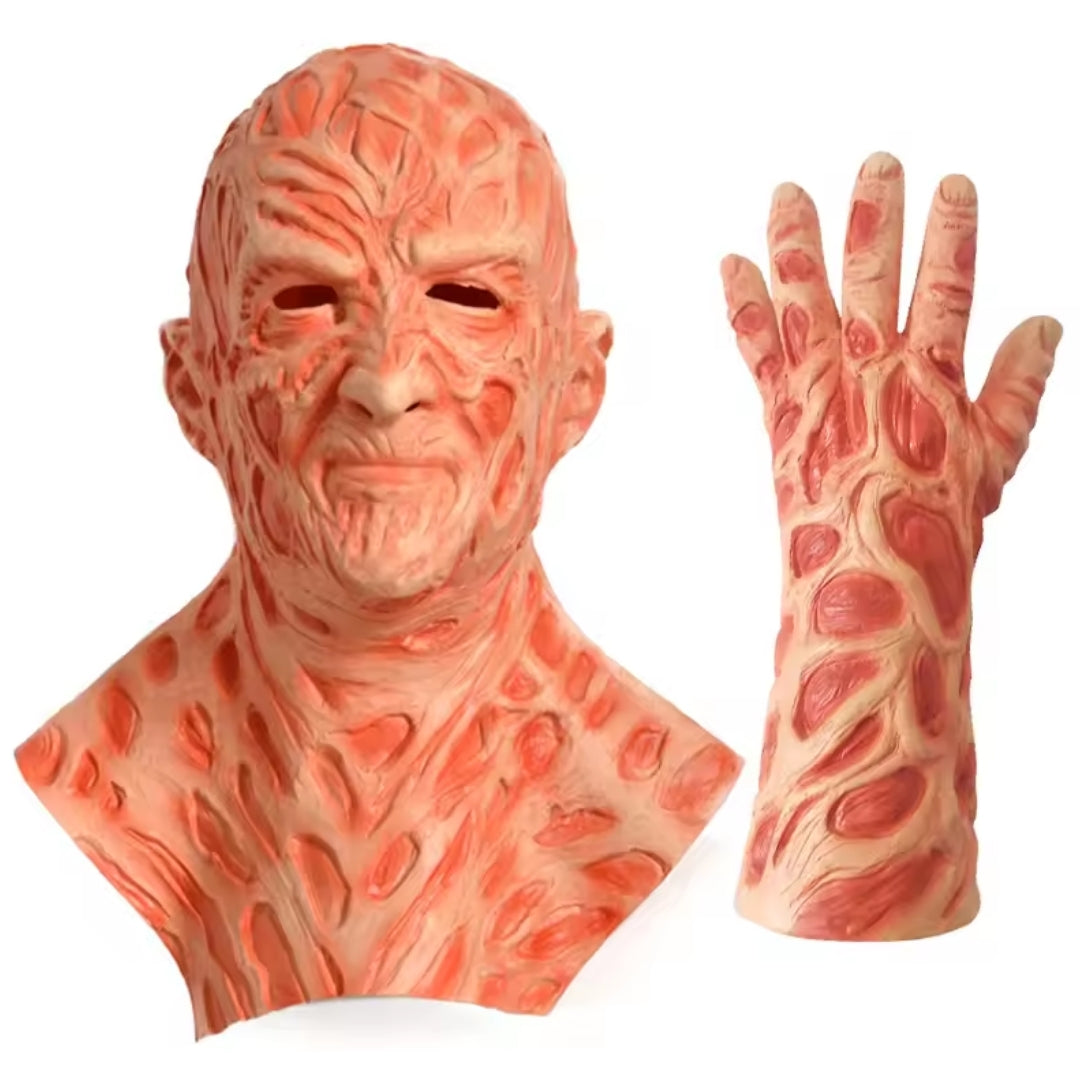Horror Verkleedset met Gezichtsmasker en Klauwendhandschoen voor Volwassenen Halloween Cosplay Griezelfeest | Sulvida
