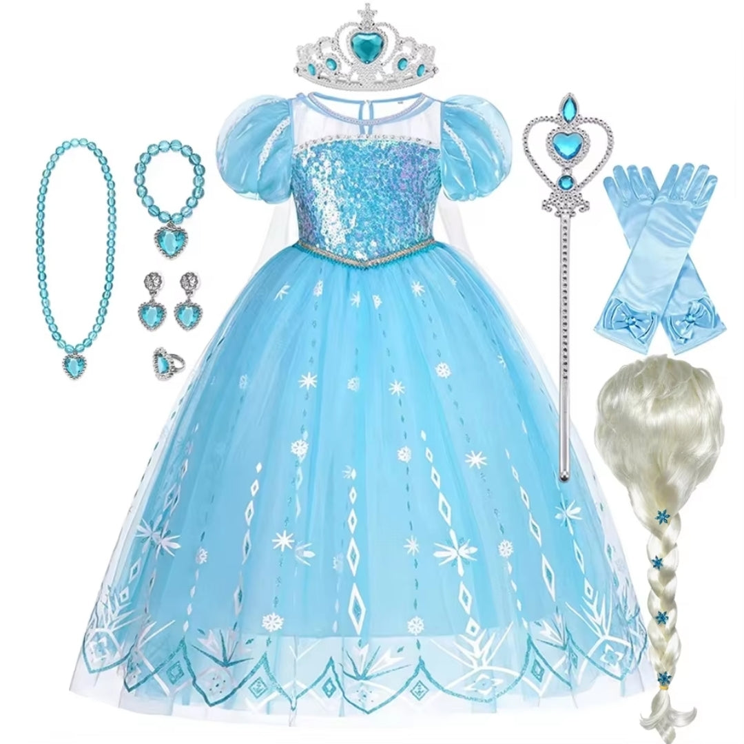 Sneeuwprinses Verkleedjurk Meisjes IJskoningin Kostuum Feestjurk Halloween Carnaval Cosplay Prinsessenjurk | Sulvida